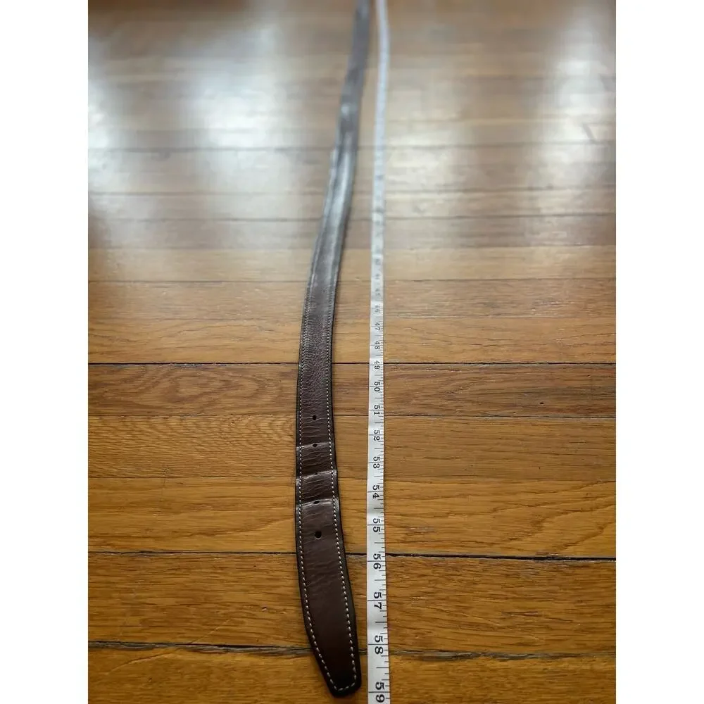 ALLEN EDMONDS Distressed Brown Leather Belt w/Stitch Accent sz 52